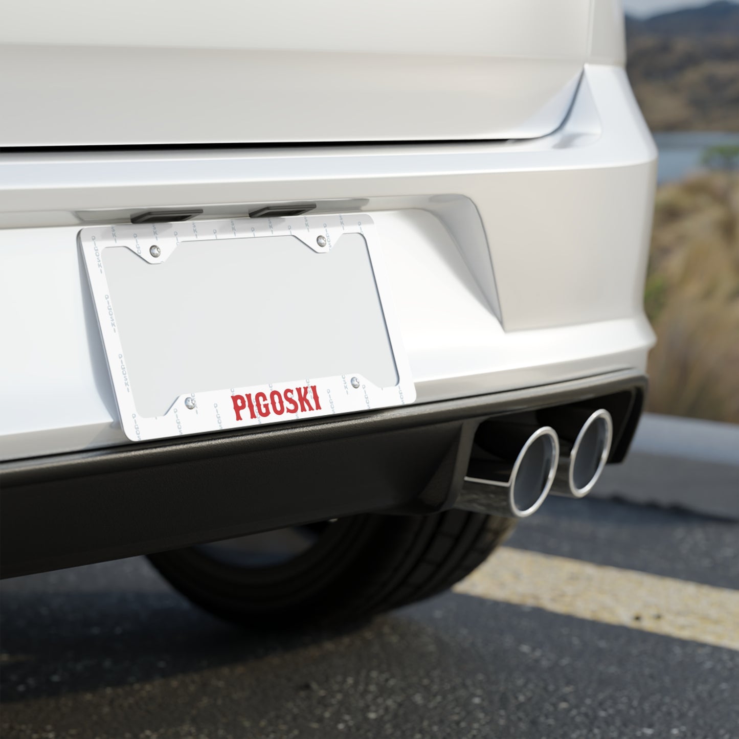 Metal PIGOSKI License Plate