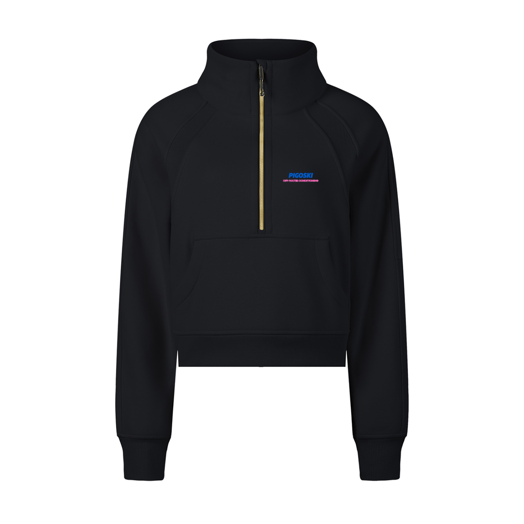 Cropped Half-Zip Sweatshirt