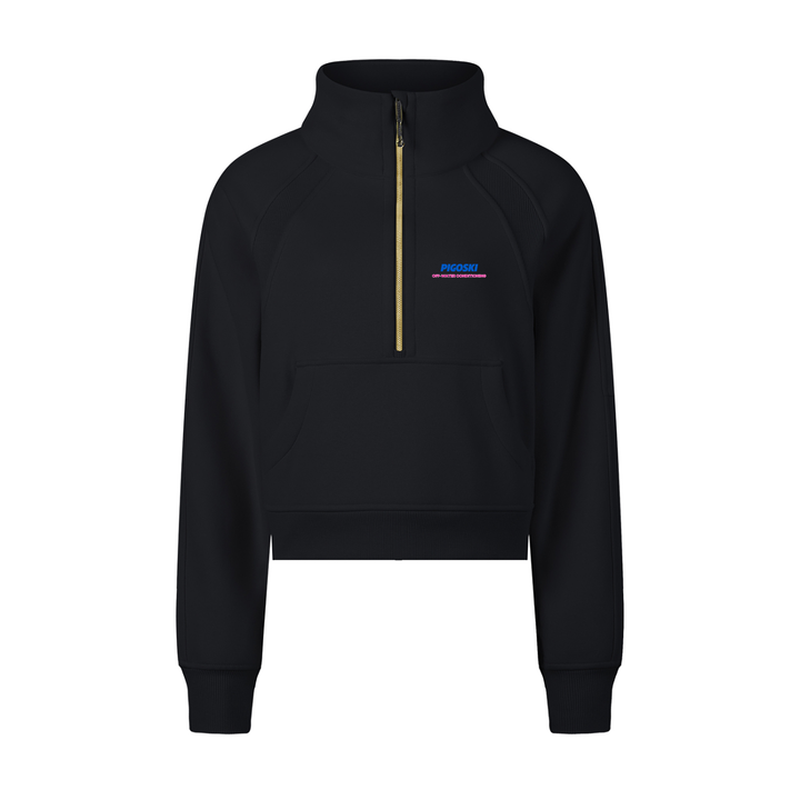 Cropped Half-Zip Sweatshirt