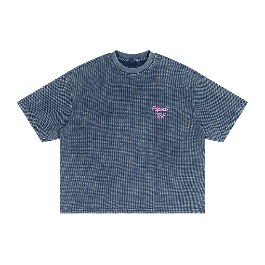 Textured Waffle Washed Boxy T-Shirt