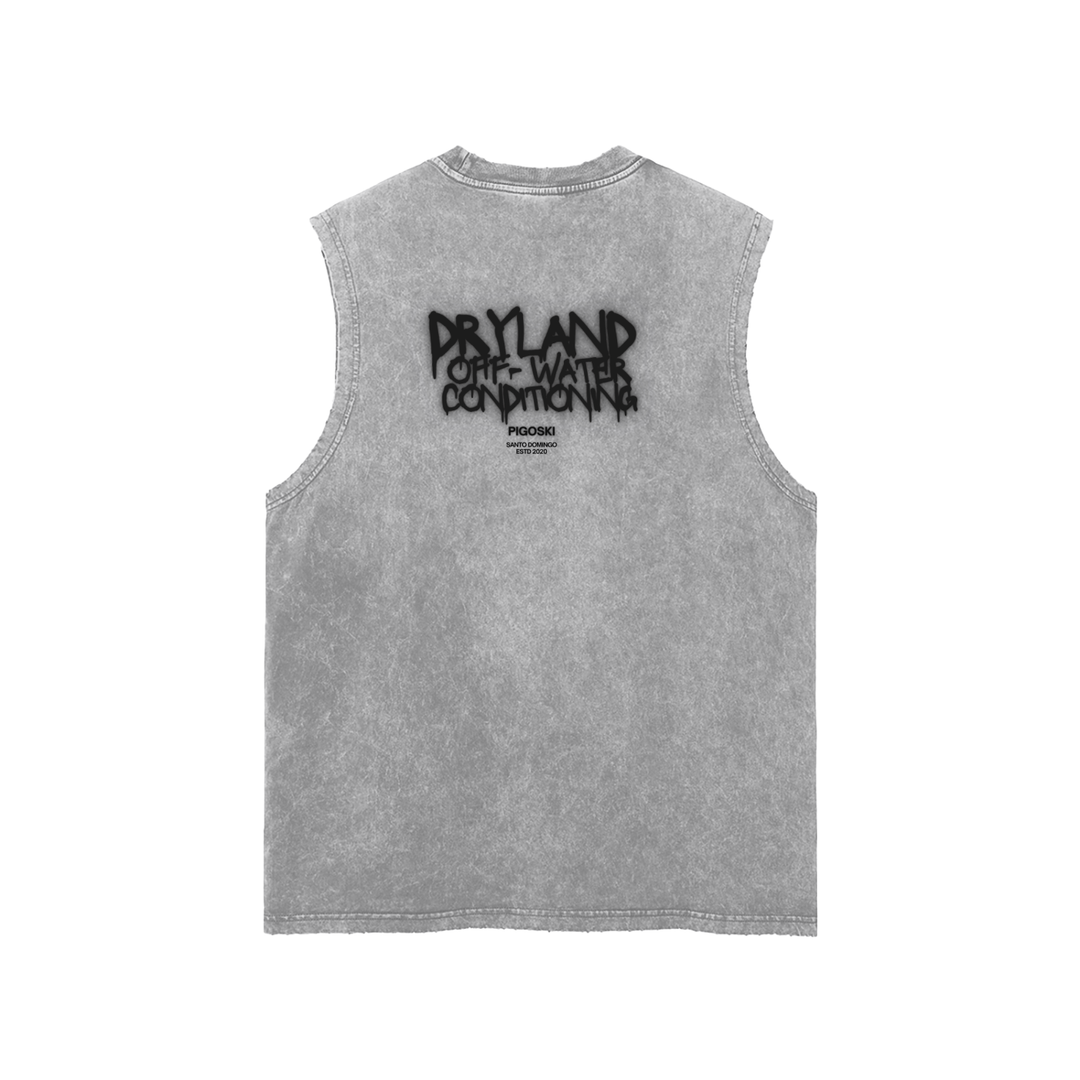 Snow Washed Frayed Hem Tank Top