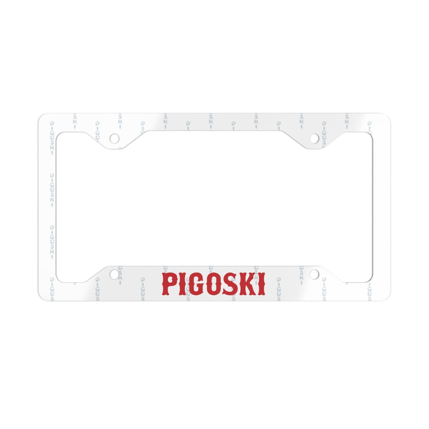 Metal PIGOSKI License Plate