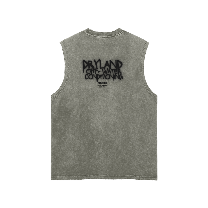 Snow Washed Frayed Hem Tank Top