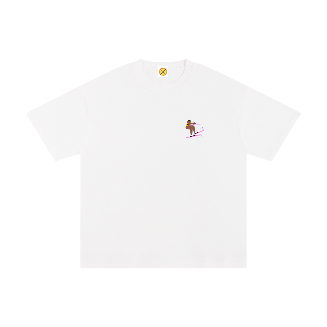 PIGOSKI Butt First Skier Tee