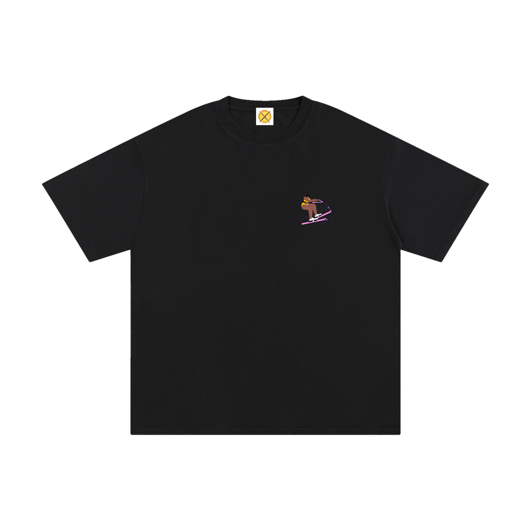 PIGOSKI Butt First Skier Tee
