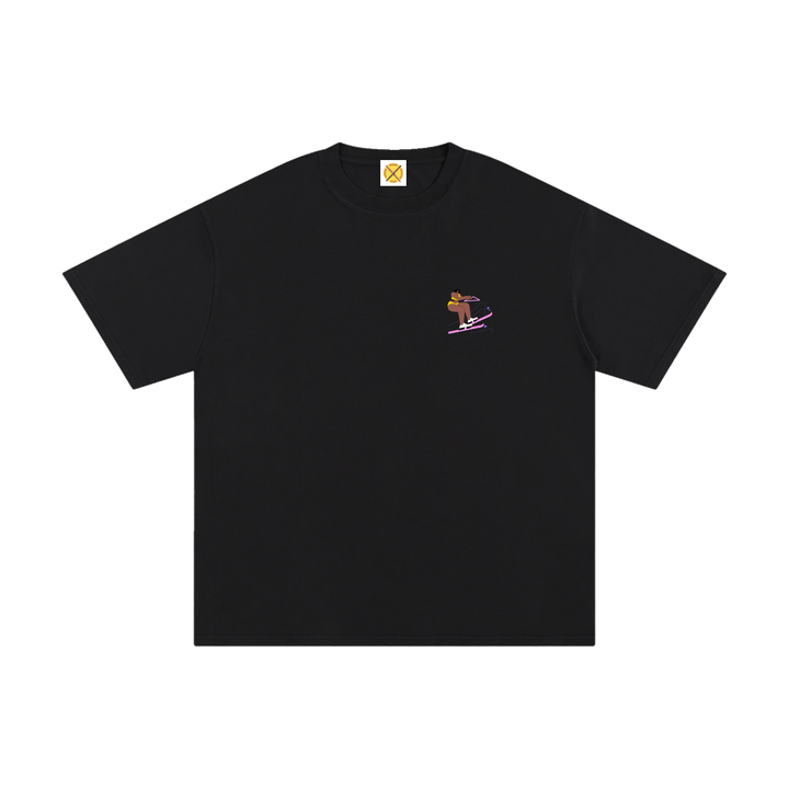 PIGOSKI Butt First Skier Tee