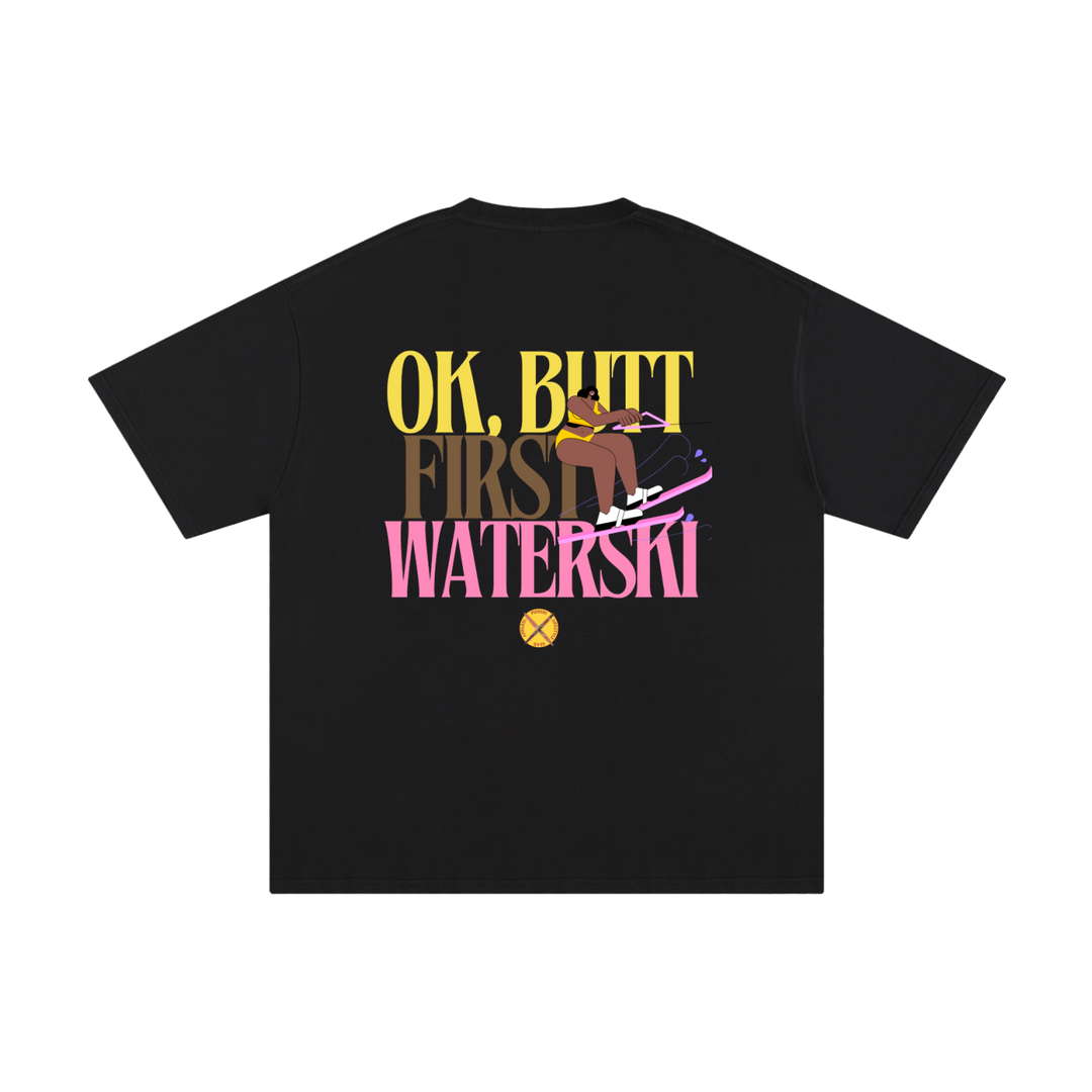 PIGOSKI Butt First Skier Tee