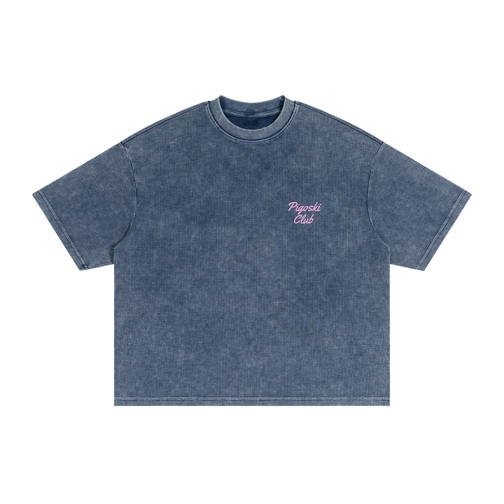PIGOSKI Club Bikini Waffle Tee in haze blue — waterski tee