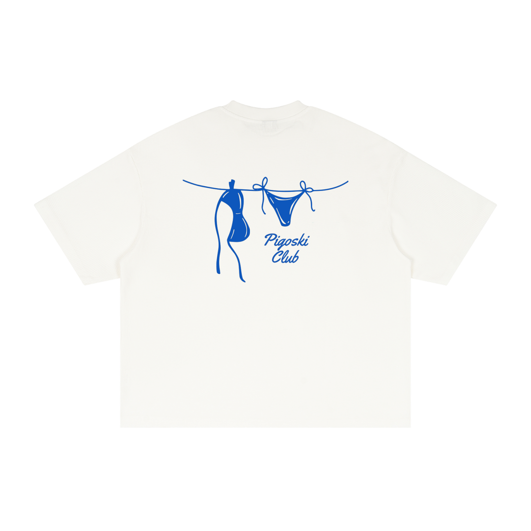 PIGOSKI Club bikini Waffle Tee — White