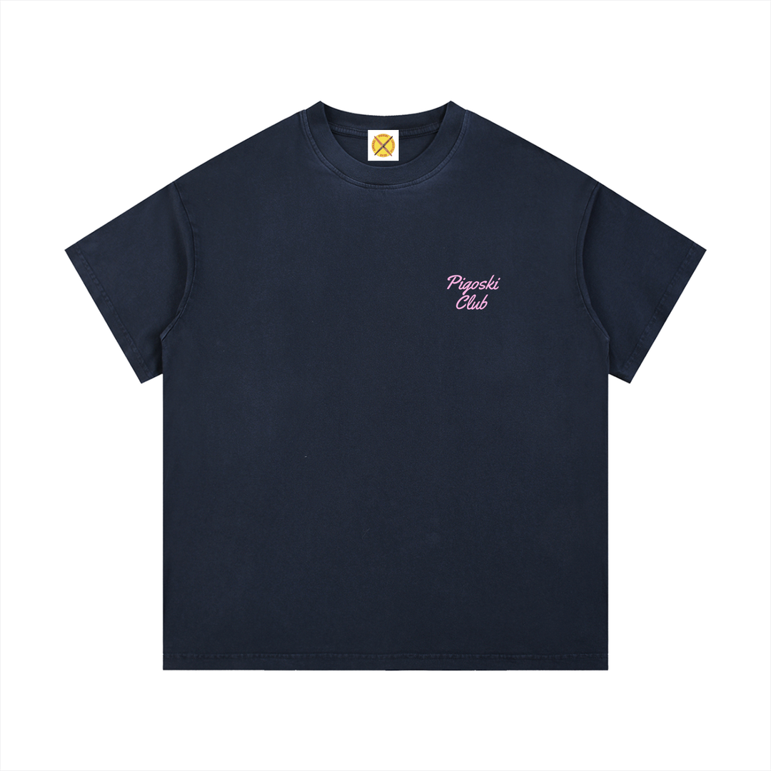 PIGOSKI Club Tee in deep vintage wash — waterski tee