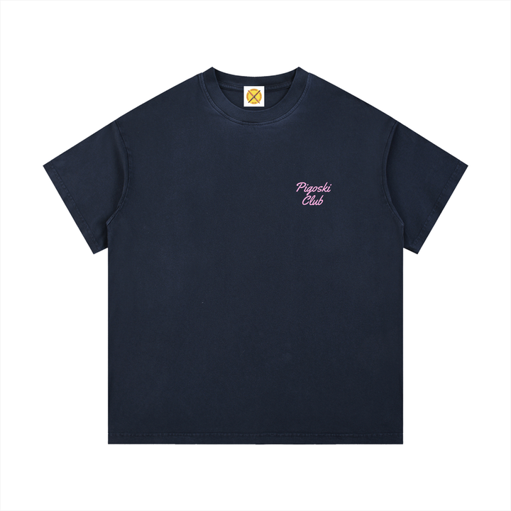 PIGOSKI Club Tee in deep vintage wash — waterski tee