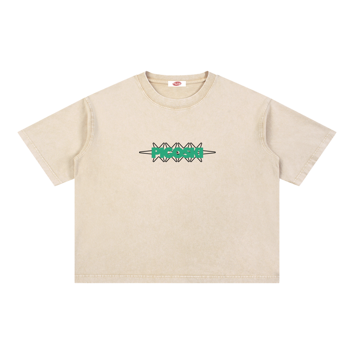 PIGOSKI Dryland Oval Boxy Tee — Mineral Wash (Brights)