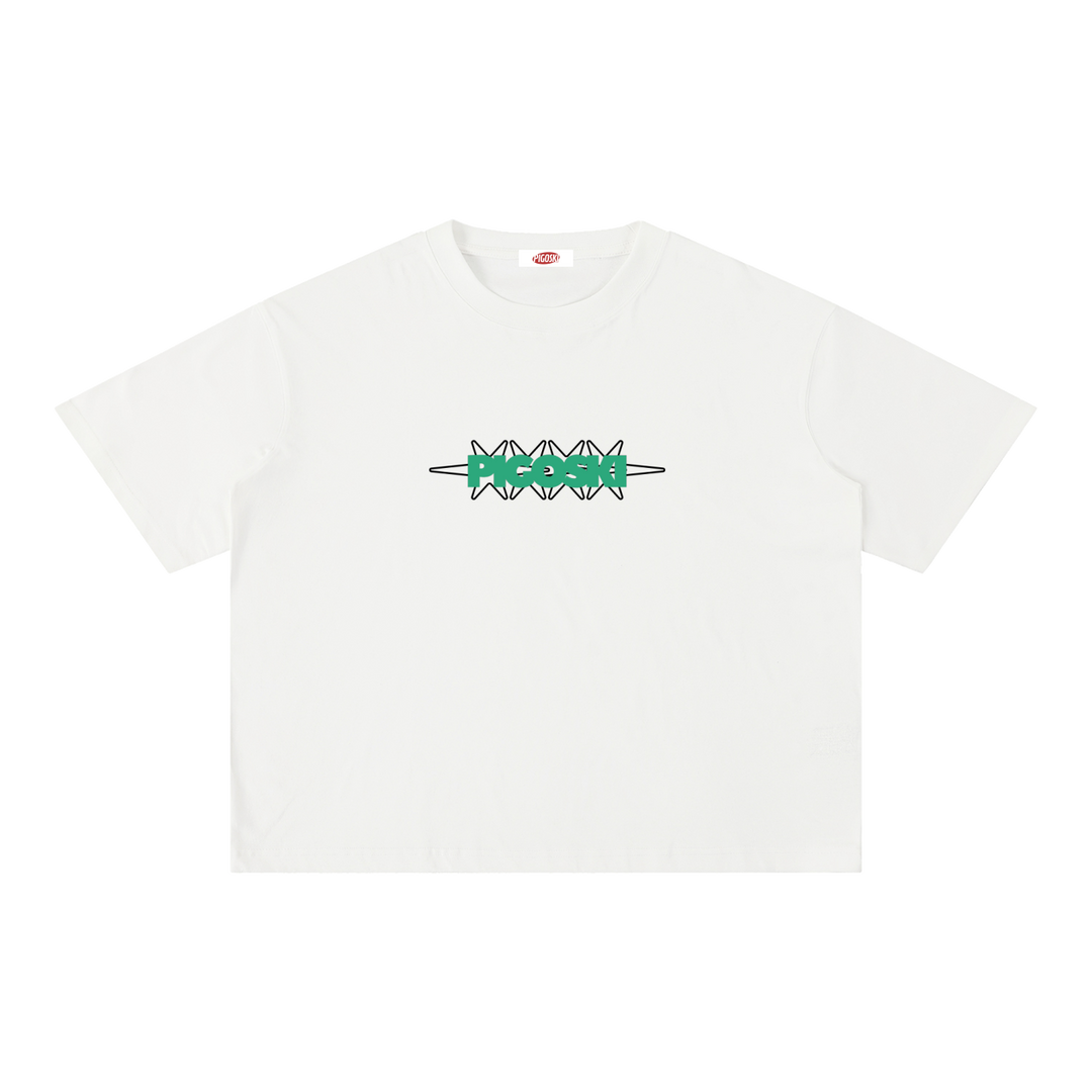 PIGOSKI Dryland Oval Boxy Tee — Mineral Wash (Brights)