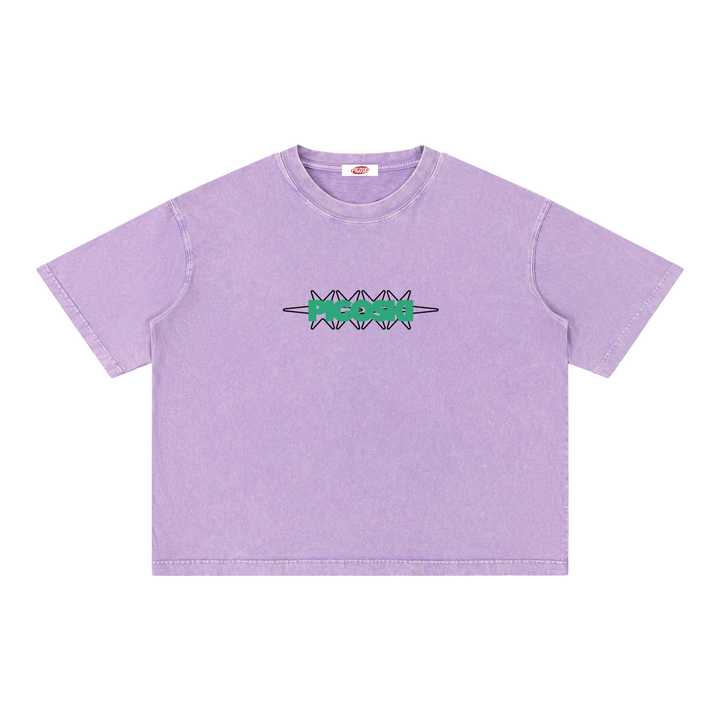 PIGOSKI Dryland Oval Boxy Tee — Mineral Wash (Brights)