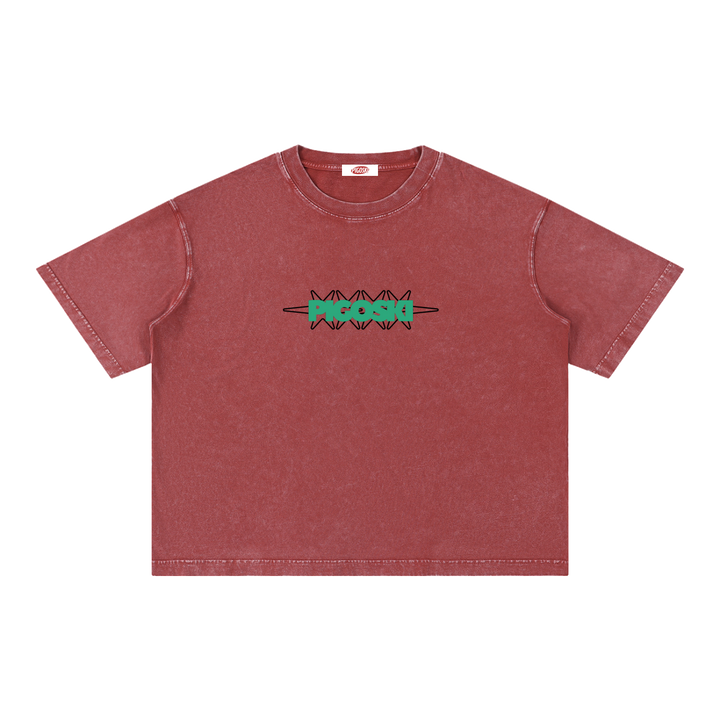 PIGOSKI Dryland Oval Boxy Tee — Mineral Wash (Brights)