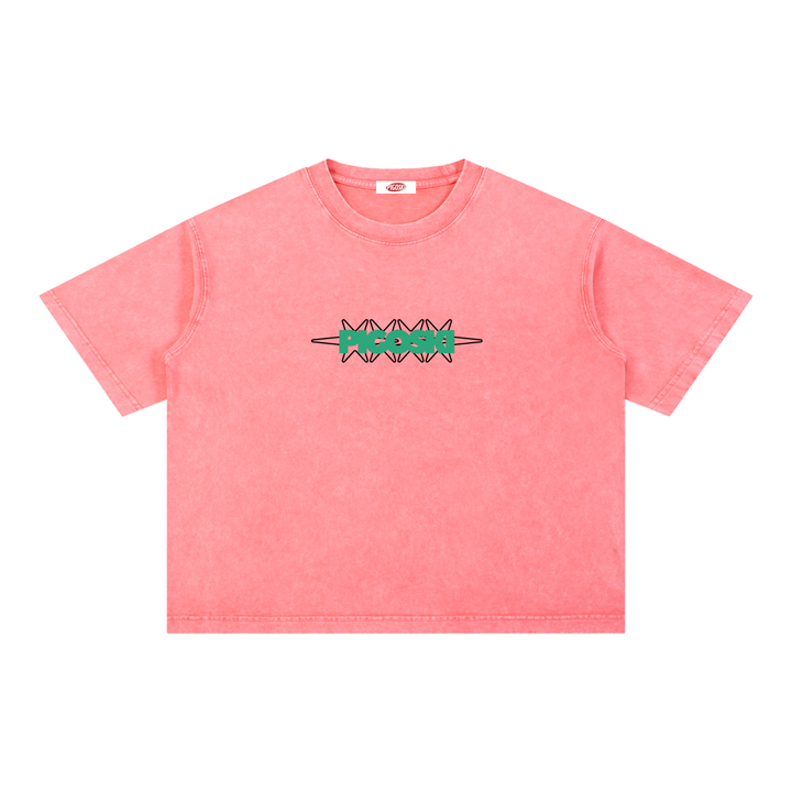 PIGOSKI Dryland Oval Boxy Tee — Mineral Wash (Brights)
