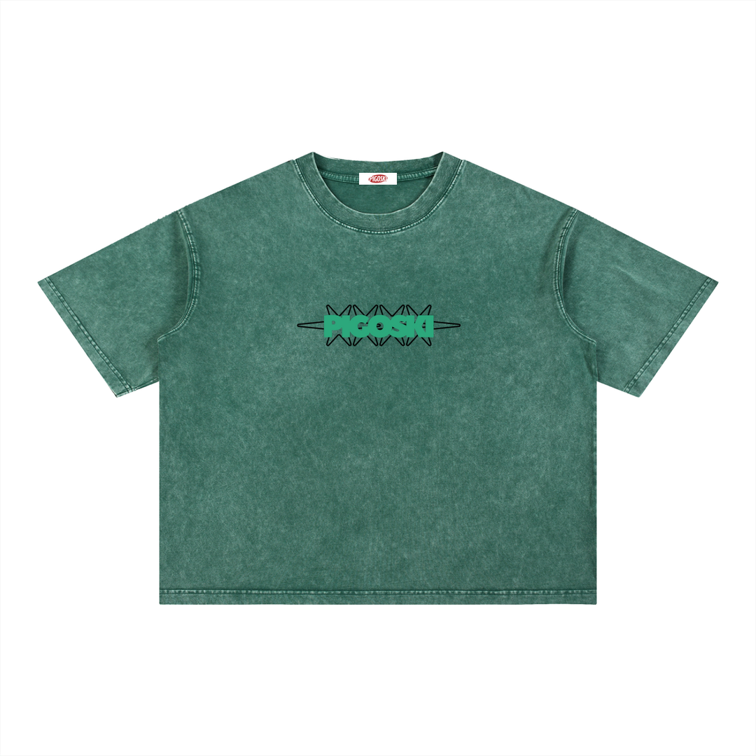 PIGOSKI Dryland Oval Boxy Tee — Mineral Wash (Brights)
