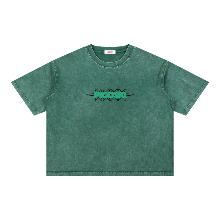 PIGOSKI Dryland Oval Boxy Tee — Mineral Wash (Brights)