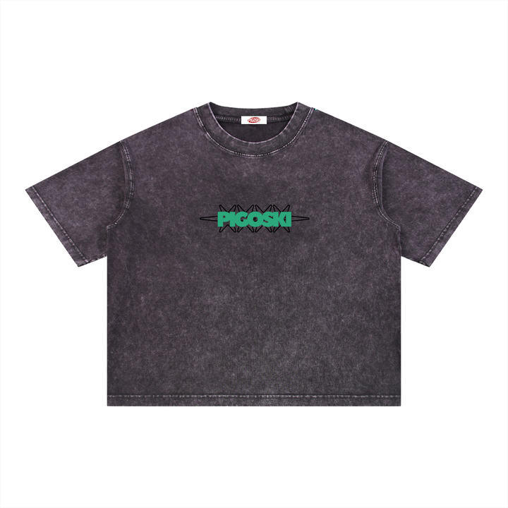 PIGOSKI Dryland Oval Boxy Tee — Mineral Wash (Brights)