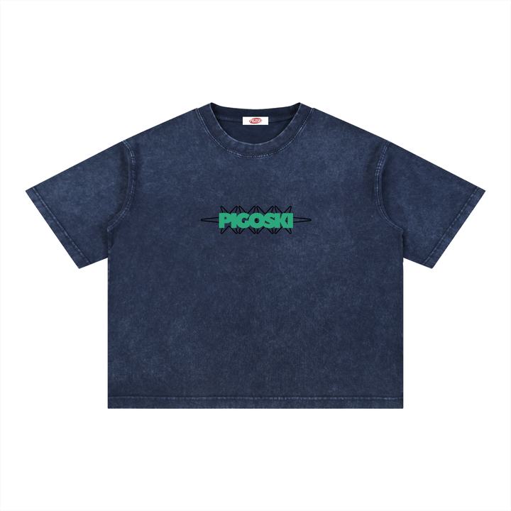 PIGOSKI Dryland Oval Boxy Tee — Mineral Wash (Brights)