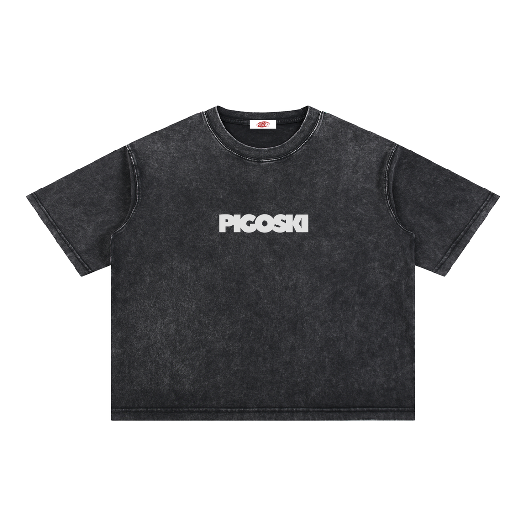 PIGOSKI Dryland Wordmark Boxy Tee — Mineral Wash