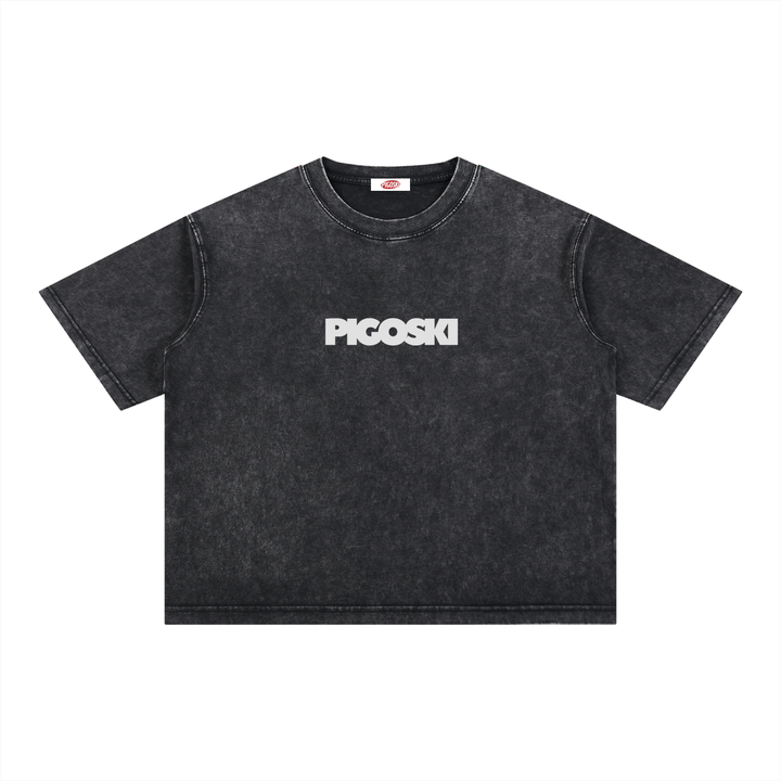 PIGOSKI Dryland Wordmark Boxy Tee — Mineral Wash