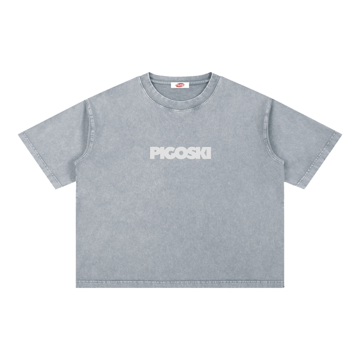 PIGOSKI Dryland Wordmark Boxy Tee — Mineral Wash