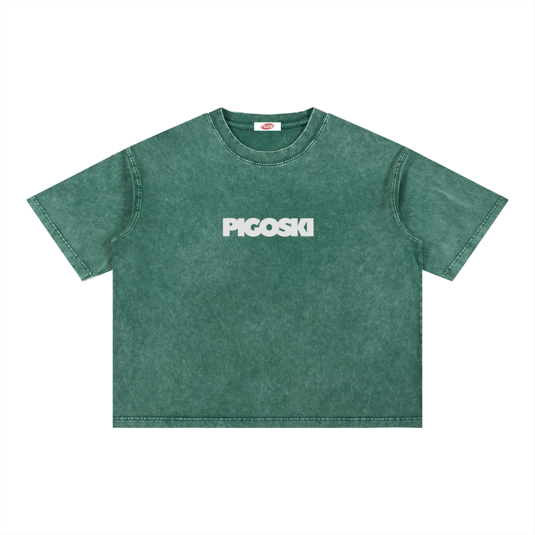PIGOSKI Dryland Wordmark Boxy Tee — Mineral Wash