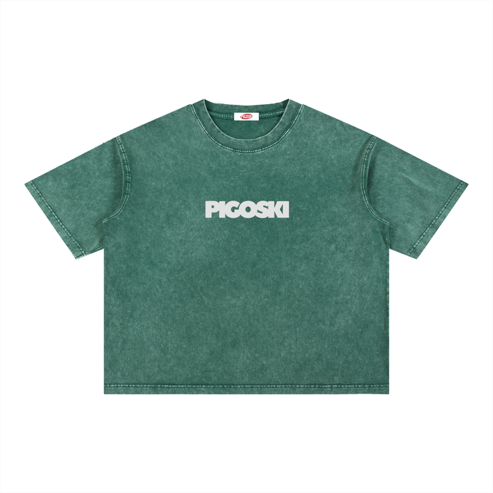 PIGOSKI Dryland Wordmark Boxy Tee — Mineral Wash