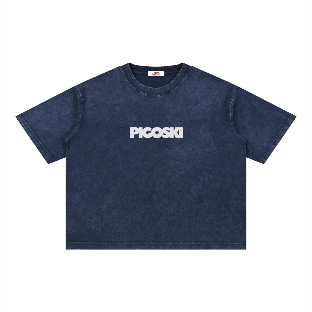 PIGOSKI Dryland Wordmark Boxy Tee — Mineral Wash