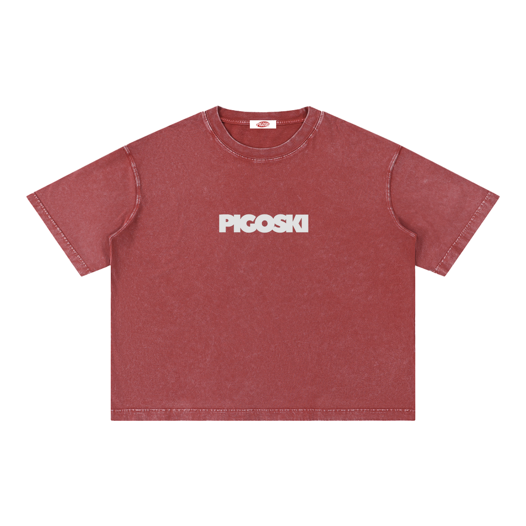 PIGOSKI Dryland Wordmark Boxy Tee — Mineral Wash