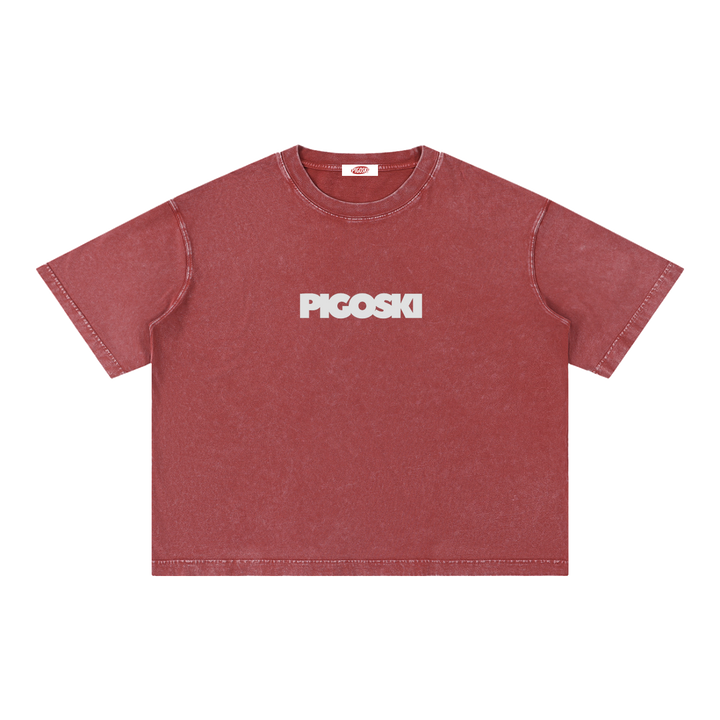 PIGOSKI Dryland Wordmark Boxy Tee — Mineral Wash