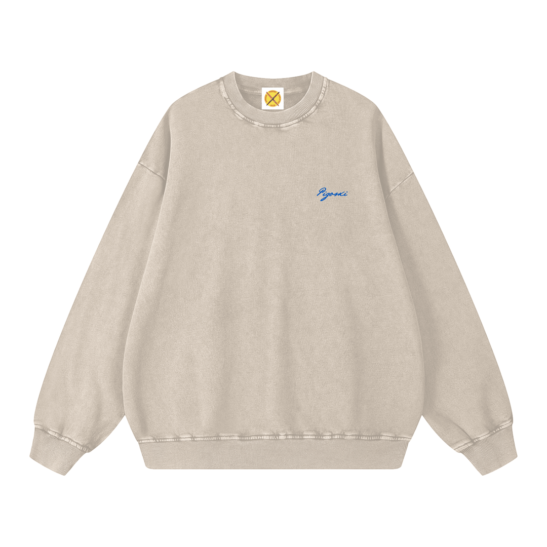 PIGOSKI Into Waterskiing Oversized Sweatshirt — Snow Wash