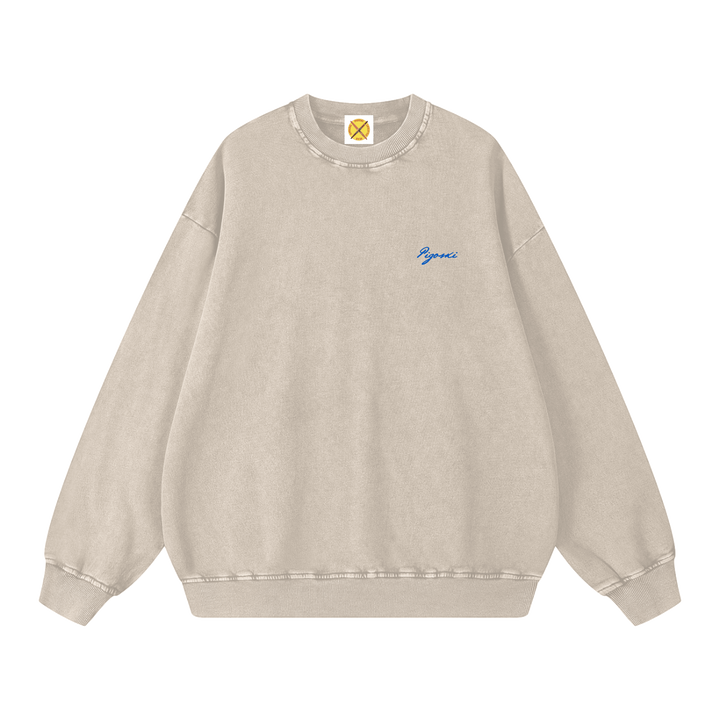 PIGOSKI Into Waterskiing Oversized Sweatshirt — Snow Wash