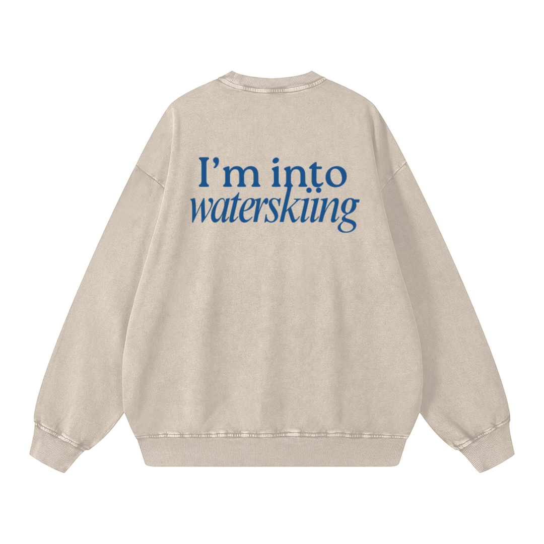 PIGOSKI Into Waterskiing Oversized Sweatshirt — Snow Wash