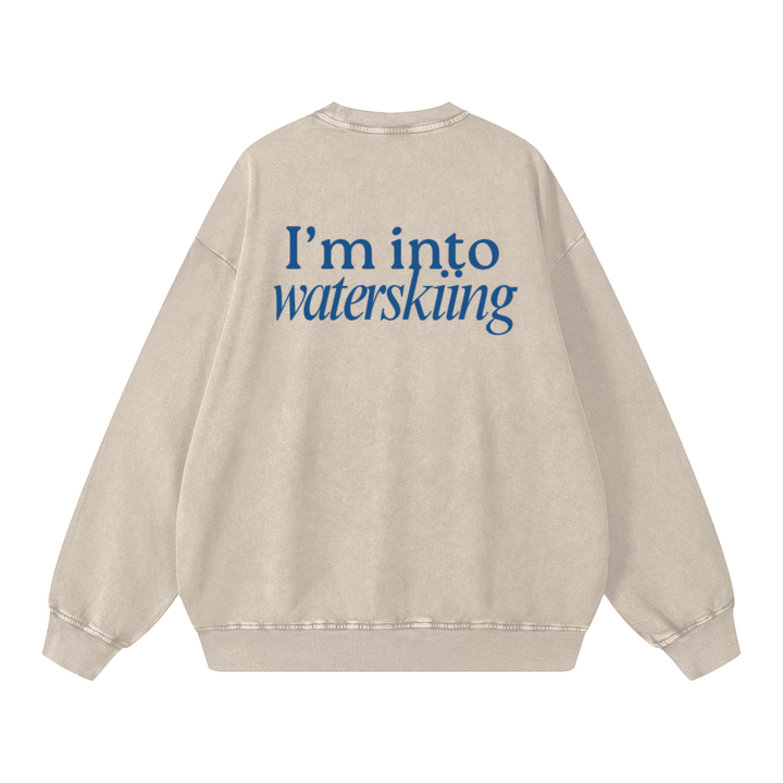 PIGOSKI Into Waterskiing Oversized Sweatshirt — Snow Wash