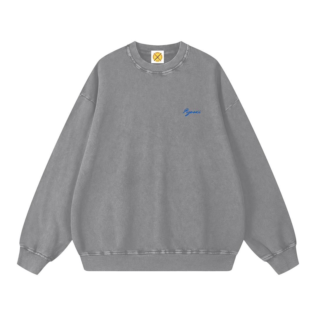 PIGOSKI Into Waterskiing Oversized Sweatshirt — Snow Wash