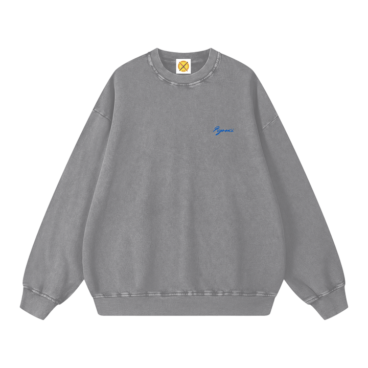 PIGOSKI Into Waterskiing Oversized Sweatshirt — Snow Wash