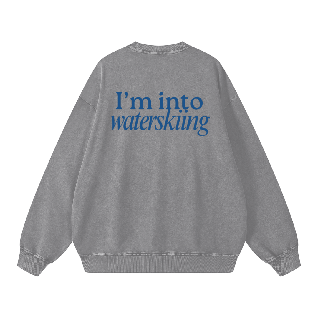 PIGOSKI Into Waterskiing Oversized Sweatshirt — Snow Wash