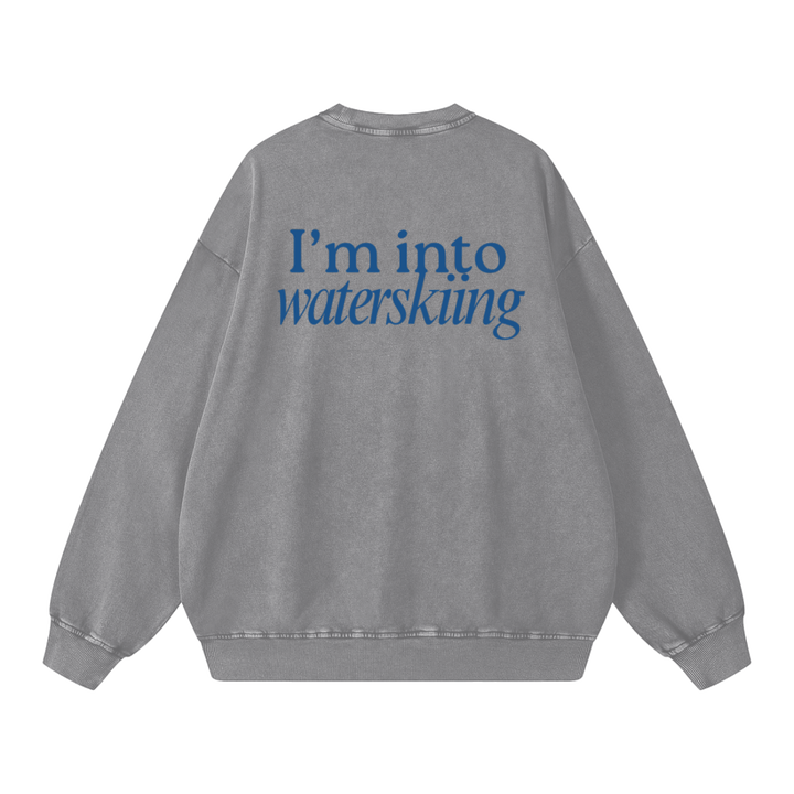 PIGOSKI Into Waterskiing Oversized Sweatshirt — Snow Wash