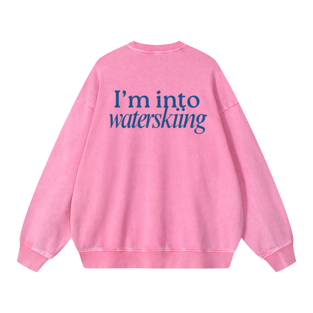 PIGOSKI Into Waterskiing Oversized Sweatshirt — Snow Wash