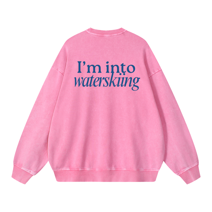 PIGOSKI Into Waterskiing Oversized Sweatshirt — Snow Wash