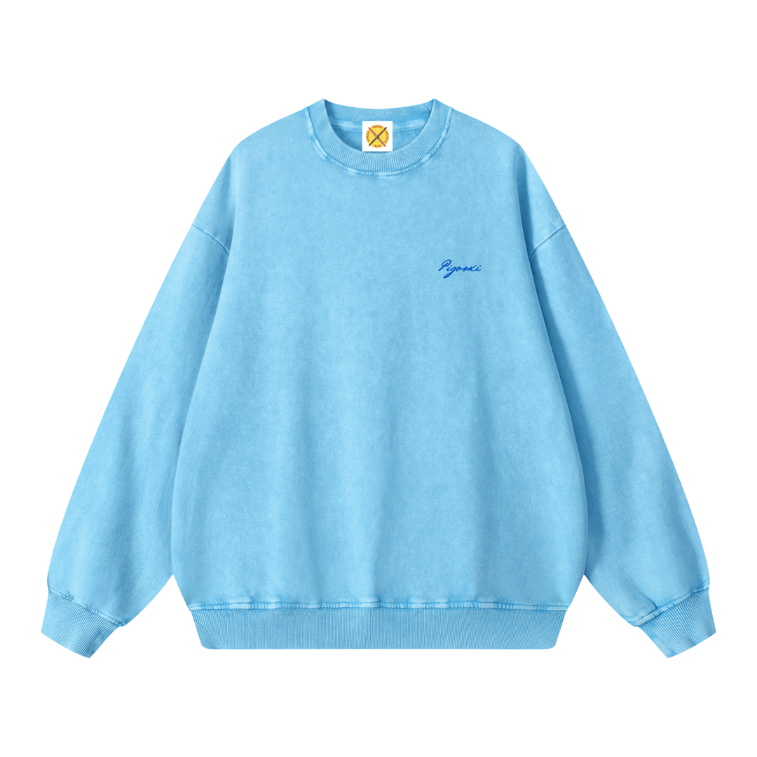 PIGOSKI Into Waterskiing Oversized Sweatshirt — Snow Wash