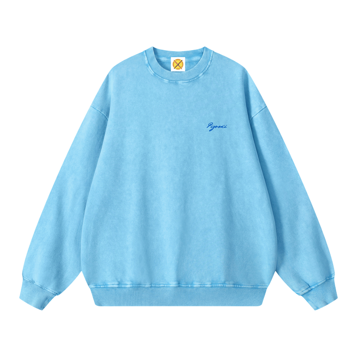 PIGOSKI Into Waterskiing Oversized Sweatshirt — Snow Wash