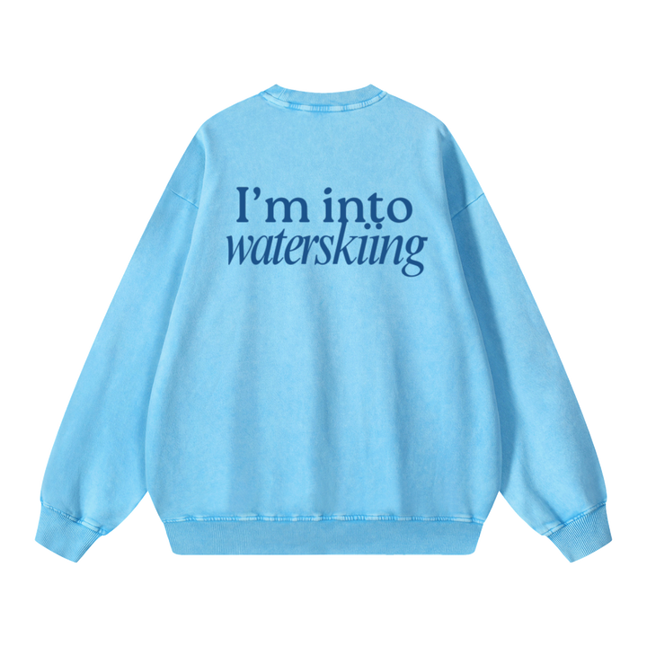 PIGOSKI Into Waterskiing Oversized Sweatshirt — Snow Wash