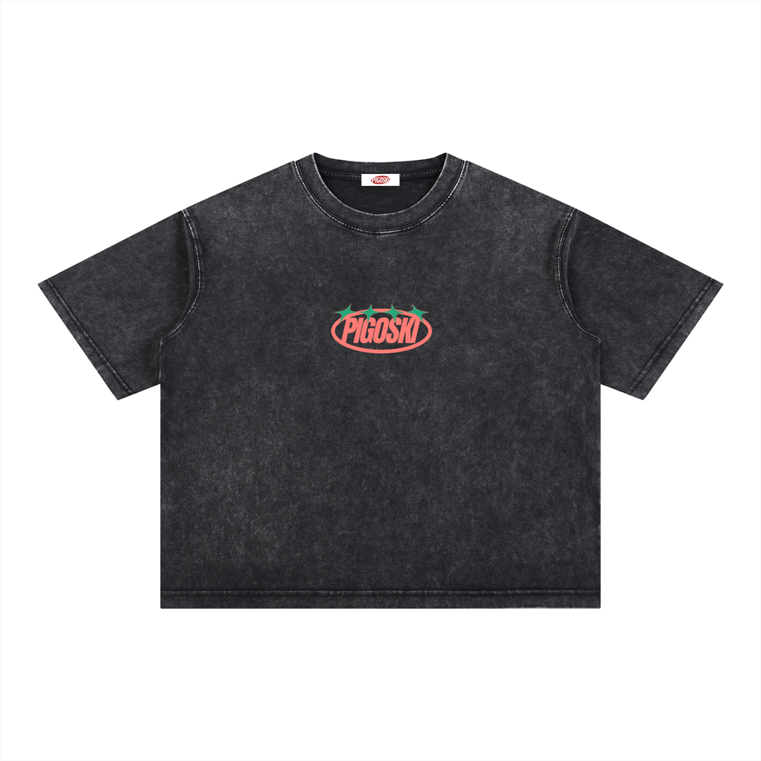 PIGOSKI Oval Boxy Tee — Mineral Wash