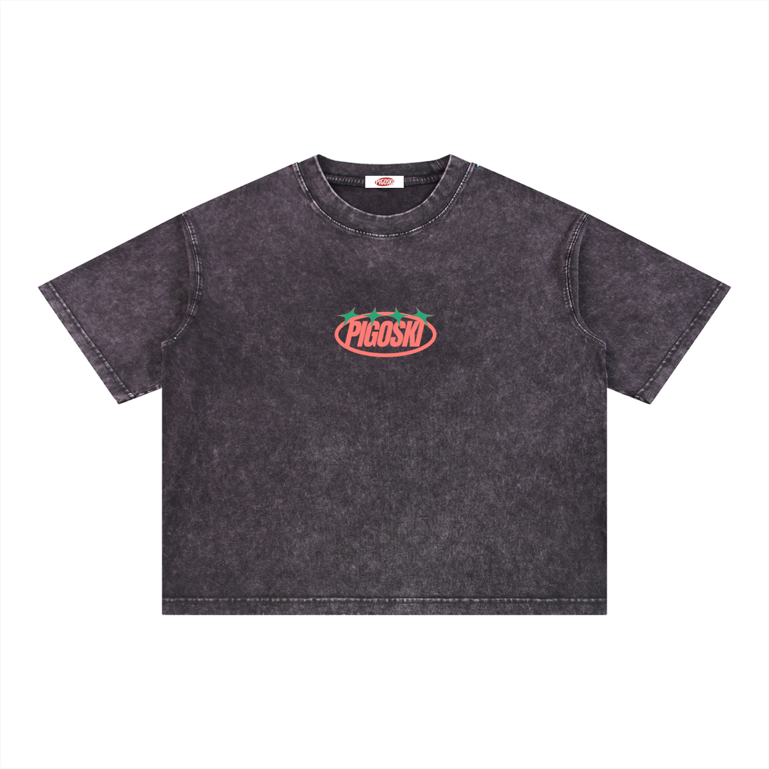 PIGOSKI Oval Boxy Tee — Mineral Wash