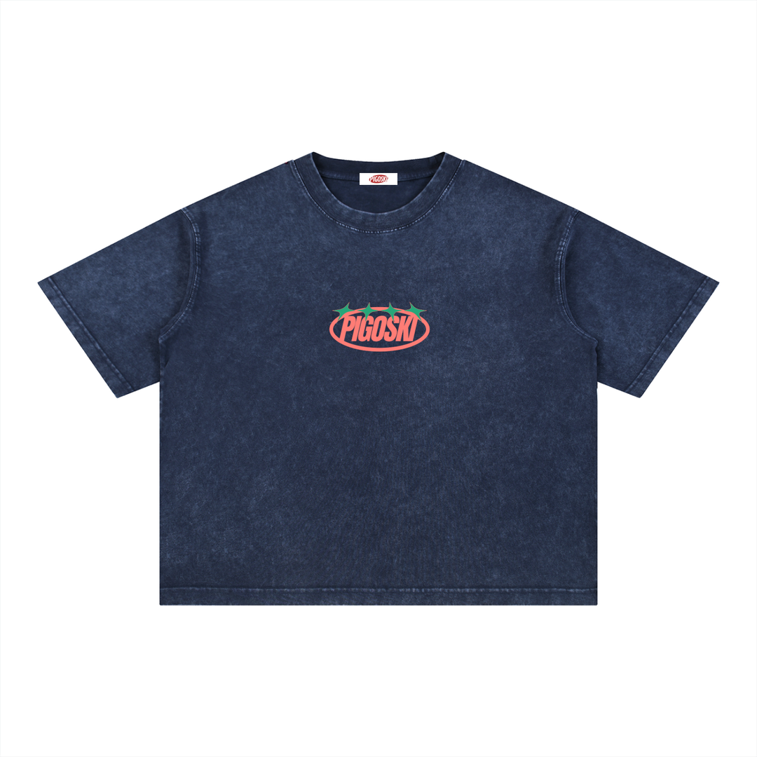 PIGOSKI Oval Boxy Tee — Mineral Wash