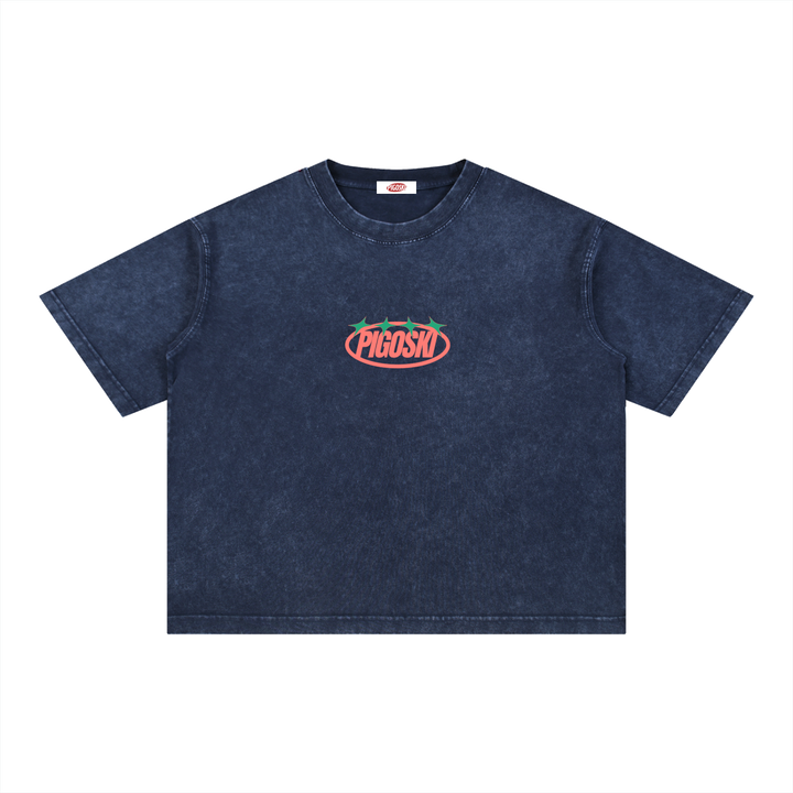 PIGOSKI Oval Boxy Tee — Mineral Wash