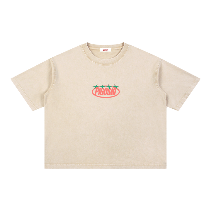 PIGOSKI Oval Boxy Tee — Mineral Wash